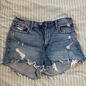 Abercrombie & Fitch Blue Distressed Jean Shorts